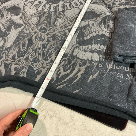 Affliction Black and Gray Skull Crop Top - Picture 5 of 5